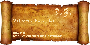 Vitkovszky Zita névjegykártya