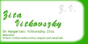 zita vitkovszky business card
